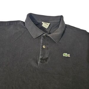 Lacoste Men's Black Short Sleeve Polo Shirt Iconic Crocodile Logo Size 9 3XL